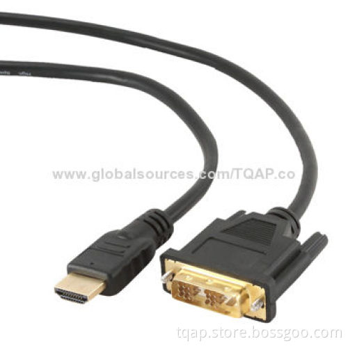 HDMI to DVI male-male cable with gold-plated connectors, 3m length